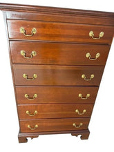 Load image into Gallery viewer, Solid Cherry Tall Chest with Polished Brass Hardware