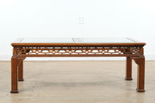 Load image into Gallery viewer, Chinese Chippendale Style Wood Coffee Table with Glass Top