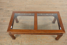 Load image into Gallery viewer, Chinese Chippendale Style Wood Coffee Table with Glass Top