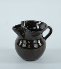 Load image into Gallery viewer, Vintage Handmade Stoneware Creamer – Dark Brown Glaze, Rustic Pottery Pitcher