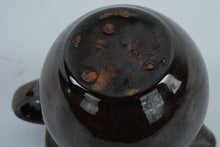 Load image into Gallery viewer, Vintage Handmade Stoneware Creamer – Dark Brown Glaze, Rustic Pottery Pitcher