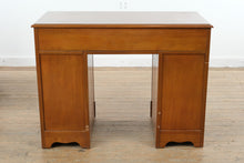 Load image into Gallery viewer, Vintage Traditional Solid Wood Kneehole Writing Desk with Glass Top and Six Drawers