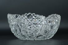 Load image into Gallery viewer, Antique EAPG Style Pressed Glass Serving Bowl – Intricate Pattern, Scalloped Edge