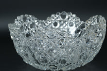 Load image into Gallery viewer, Antique EAPG Style Pressed Glass Serving Bowl – Intricate Pattern, Scalloped Edge