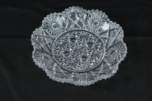 Load image into Gallery viewer, Antique EAPG Berry Plates Set of 4 Clear Pressed Glass Hobstar Fan Pattern 7 Inch