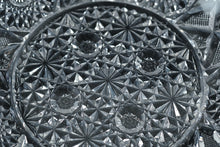 Load image into Gallery viewer, Antique EAPG Berry Plates Set of 4 Clear Pressed Glass Hobstar Fan Pattern 7 Inch