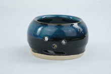Load image into Gallery viewer, Lantern Hill Pottery Egg Separator Blue Glazed Stoneware Seagrove NC Signed
