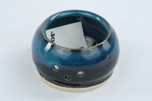 Load image into Gallery viewer, Lantern Hill Pottery Egg Separator Blue Glazed Stoneware Seagrove NC Signed