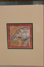 Load image into Gallery viewer, Elephant Portrait Framed Wall Art Ornate Gold Black Frame Mirrored Border 25x20