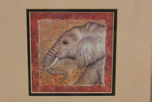 Load image into Gallery viewer, Elephant Portrait Framed Wall Art Ornate Gold Black Frame Mirrored Border 25x20