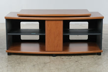 Load image into Gallery viewer, Cherry Wood Finish TV Stand Media Console Black Open Shelves 48 Inch