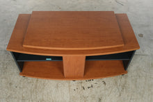 Load image into Gallery viewer, Cherry Wood Finish TV Stand Media Console Black Open Shelves 48 Inch