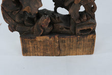 Load image into Gallery viewer, Antique Chinese Openwork Wood Carving – Scholar’s Desk Screen or Altar Panel with Floral Motifs (15” Tall)