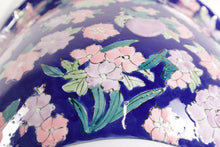 Load image into Gallery viewer, Blue Floral Planter with Plate