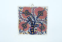 Load image into Gallery viewer, Handmade Greek Ceramic Wall Tile – Niarchos Hellas 6” Floral Art Tile, Made in Greece