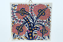 Load image into Gallery viewer, Handmade Greek Ceramic Wall Tile – Niarchos Hellas 6” Floral Art Tile, Made in Greece