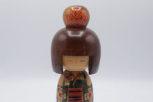 Load image into Gallery viewer, Vintage Japanese Kokeshi Doll Hand Painted Kimono Wood 8 5 Inch
