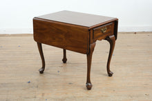 Load image into Gallery viewer, Vintage Hammary Solid Oak Drop Leaf Side Table with Queen Anne Legs