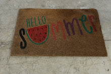 Load image into Gallery viewer, Hello Summer Watermelon Coir Doormat 36 x 24 Colorful Outdoor Door Mat