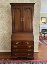 Load image into Gallery viewer, Thomasville Solid Cherry Secretary Desk with Blind Upper Bookcase