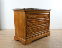 Load image into Gallery viewer, Henredon Marble Top Bachelor Chest Three Drawer Dresser 44.5 Inch