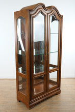 Load image into Gallery viewer, Henredon French Provincial Style Hardwood Glass Curio Cabinet with Lighting