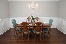 Load image into Gallery viewer, French Provincial Style Solid Wood Dining Table Set with 6 Chairs and Leaves