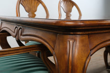 Load image into Gallery viewer, French Provincial Style Solid Wood Dining Table Set with 6 Chairs and Leaves