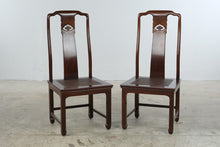 Load image into Gallery viewer, Henredon Pan Asian Vintage Mahogany Dining Table and Six Cane Seat Chairs with Two Leaves