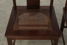 Load image into Gallery viewer, Henredon Pan Asian Vintage Mahogany Dining Table and Six Cane Seat Chairs with Two Leaves
