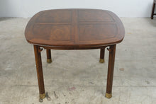 Load image into Gallery viewer, Henredon Pan Asian Vintage Mahogany Dining Table and Six Cane Seat Chairs with Two Leaves