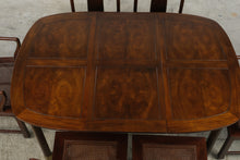 Load image into Gallery viewer, Henredon Pan Asian Vintage Mahogany Dining Table and Six Cane Seat Chairs with Two Leaves