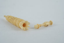 Load image into Gallery viewer, Vintage Carved Bone Needle Case Etui Screw Top Sewing Tool