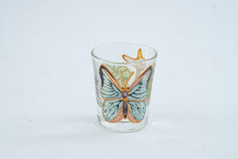 Load image into Gallery viewer, Aruba Butterfly Shot Glass Hand Painted Tropical Floral Souvenir Collectible