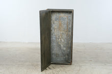 Load image into Gallery viewer, Antique Icebox Cabinet Original Green Paint Metal Lined Door Architectural Salvage