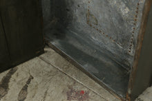 Load image into Gallery viewer, Antique Icebox Cabinet Original Green Paint Metal Lined Door Architectural Salvage