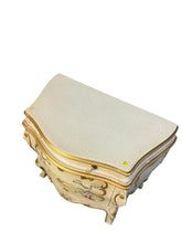 Load image into Gallery viewer, Italian Gold-Decorated Three-Drawer Carved Commode with Crackle Finish