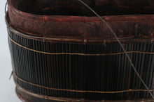 Load image into Gallery viewer, Lombok Indonesia Bamboo Storage Basket with Hand-Carved Twin Bird Handle – Indonesian Tribal Decorative Container