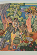 Load image into Gallery viewer, 1955 Matson Lines SS Lurline “Island Feast” Menu – Vintage Hawaiian Art Print by Eugene Savage