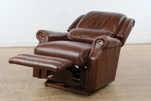 Load image into Gallery viewer, La-Z-Boy Brown Leather Rocker Recliner Chair Manual Reclining Armchair