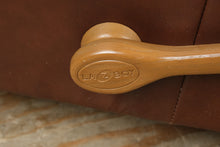 Load image into Gallery viewer, La-Z-Boy Brown Leather Rocker Recliner Chair Manual Reclining Armchair