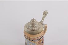 Load image into Gallery viewer, Vintage German-Style Souvenir Beer Stein – Luzern Kapellbrücke & Pilatus, 7" Ceramic with Pewter Lid