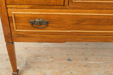 Load image into Gallery viewer, Antique Oak Sideboard Buffet with Mirror Backsplash and Beaded Trim