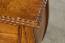 Load image into Gallery viewer, Solid Oak 3-Drawer Bombe Chest with Burl Wood Top