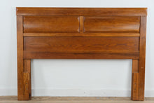 Load image into Gallery viewer, Queen Size Wood Headboard Bed Frame with Paneled Design and Metal Support Frame