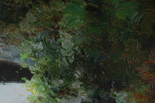 Load image into Gallery viewer, Vintage Joonam Yoon Garden Landscape Oil Painting Framed Canvas 39x50
