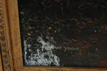 Load image into Gallery viewer, Vintage Joonam Yoon Garden Landscape Oil Painting Framed Canvas 39x50