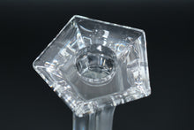 Load image into Gallery viewer, Pair of Faceted Crystal Candlestick Holders – Tall & Elegant Pedestal Design