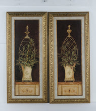 Load image into Gallery viewer, Set of 2 Framed Botanical Topiary Prints β Classic Olive Urn Wall Art in Gold Ornate Frames β 19.5" x 43.5" Each