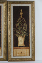 Load image into Gallery viewer, Set of 2 Framed Botanical Topiary Prints β Classic Olive Urn Wall Art in Gold Ornate Frames β 19.5" x 43.5" Each